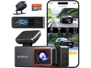 Kingslim 4K Dash Cam Front and Rear, Front 4K Rear 1080P Dual Dash Camera for Cars, Mini Dashcam with 64GB Card, APP Control, Night Vision, G-Sensor, Loop Recording, Parking Mode Kingslim 4K Dash Cam Front and Rear, Front 4K Rear 1080P Dual Dash Camera for Cars, Mini Dashcam with 64GB Card, APP Control, Night Vision, G-Sensor, Loop Recording, Parking Mode