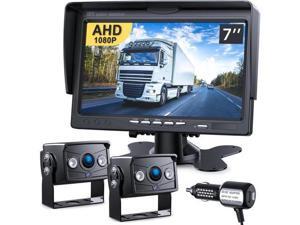Upgrade Dual Backup Camera Monitor Kit 7" HD 1080P Monitor IP69 Waterproof Rearview Reversing Rear View Camera for Truck Trailer Semi-Trailer Box Truck RV Pickup Truck Easy Installation (TZ102) Upgrade Dual Backup Camera Monitor Kit 7" HD 1080P Monitor IP69 Waterproof Rearview Reversing Rear View Camera for Truck Trailer Semi-Trailer Box Truck RV Pickup Truck Easy Installation (TZ102)