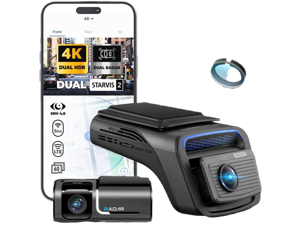 THINKWARE U3000 PRO 2CH 4K HDR Dual Dash Cam Front and Rear - 4K+2K STARVIS 2, Super Night Vision 4.0, Radar Parking Mode, Thermal Protection, 5GHz Wi-Fi and GPS - 64GB MicroSD & OBD Cable Incl THINKWARE U3000 PRO 2CH 4K HDR Dual Dash Cam Front and Rear - 4K+2K STARVIS 2, Super Night Vision 4.0, Radar Parking Mode, Thermal Protection, 5GHz Wi-Fi and GPS - 64GB MicroSD & OBD Cable Incl