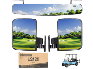 10L0L Golf Cart Mirrors Contains Folding Side Mirrors and Rear View Mirror Universal for Yamaha Club Car DS Precedent/EZGO TXT RXV 10L0L Golf Cart Mirrors Contains Folding Side Mirrors and Rear View Mirror Universal for Yamaha Club Car DS Precedent/EZGO TXT RXV