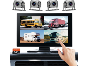 4-Channel 1080P Backup Camera for Truck/RV/Semi Trailer/Van/Cars 10.2inch Touch Monitor with DVR Recording/Playback/Bluetooth/FM Radio/Music/Video Player 4-Channel 1080P Backup Camera for Truck/RV/Semi Trailer/Van/Cars 10.2inch Touch Monitor with DVR Recording/Playback/Bluetooth/FM Radio/Music/Video Player