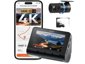 70mai 4K Dash Cam Front and Rear, Built in Wi-Fi 6 & GPS Car Camera, Super Night Vision, ADAS, 3'' IPS Screen, 24H Parking Mode, Time-Lapse, Loop Recording, with 128GB Card (A800SE) 70mai 4K Dash Cam Front and Rear, Built in Wi-Fi 6 & GPS Car Camera, Super Night Vision, ADAS, 3'' IPS Screen, 24H Parking Mode, Time-Lapse, Loop Recording, with 128GB Card (A800SE)