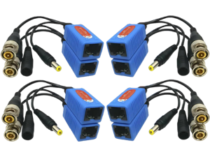 Igreeman 4 Pair Passive Video Balun BNC to RJ45 Adapter with Power, 1080P-8MP Surveillance Analog Camera Ethernet Cable Transceiver, Cat5e/Cat6 Cable to BNC Male Connector- Weatherproof for Outdoor Igreeman 4 Pair Passive Video Balun BNC to RJ45 Adapter with Power, 1080P-8MP Surveillance Analog Camera Ethernet Cable Transceiver, Cat5e/Cat6 Cable to BNC Male Connector- Weatherproof for Outdoor