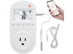 New Generation! Smart WiFi Temperature Control Outlet Compatible with Alexa Google Assistant, Perfect for Households Greenhouses Reptile Enclosures Incubators, 110V/16A New Generation! Smart WiFi Temperature Control Outlet Compatible with Alexa Google Assistant, Perfect for Households Greenhouses Reptile Enclosures Incubators, 110V/16A
