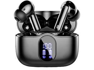Wireless Earbuds, Bluetooth 5.4 Headphones Bass Stereo, Ear Buds with Noise Cancelling Mic, LED Display in Ear Earphones Clear Calls, IP7 Waterproof Bluetooth Earbuds for Laptop/Phones/Sports, Black Wireless Earbuds, Bluetooth 5.4 Headphones Bass Stereo, Ear Buds with Noise Cancelling Mic, LED Display in Ear Earphones Clear Calls, IP7 Waterproof Bluetooth Earbuds for Laptop/Phones/Sports, Black