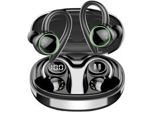Bluetooth Headphones Sport, Over Ear Buds With Noise Cancelling Mic, 48H, Wireless Earphone With Earhooks, Black Bluetooth Headphones Sport, Over Ear Buds With Noise Cancelling Mic, 48H, Wireless Earphone With Earhooks, Black