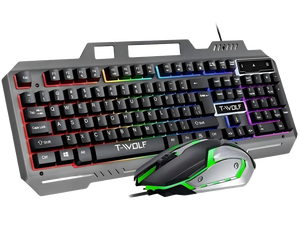 RGB Gaming Keyboard and Mouse Combo, Wired 104-Key Full Size Keyboard with Mechanical Feel, Metal Panel, Phone Holder, Spill-Resistant Design, 4-Level DPI Gaming Mouse for Windows PC Laptop RGB Gaming Keyboard and Mouse Combo, Wired 104-Key Full Size Keyboard with Mechanical Feel, Metal Panel, Phone Holder, Spill-Resistant Design, 4-Level DPI Gaming Mouse for Windows PC Laptop
