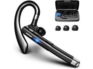 Bluetooth Headset with Microphone, Wireless Bluetooth Earpiece for Work, Trucker Headset with ENC Noise Cancelling Mic, 72H Charging Case, Bluetooth 6.1 Hands Free for Driving Office PC Phone, Black Bluetooth Headset with Microphone, Wireless Bluetooth Earpiece for Work, Trucker Headset with ENC Noise Cancelling Mic, 72H Charging Case, Bluetooth 6.1 Hands Free for Driving Office PC Phone, Black