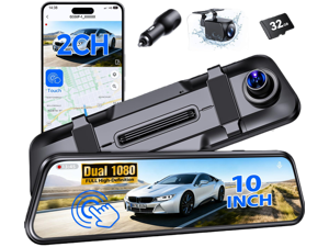 Mirror Dash Cam,Rear View Mirror Camera,10'' Smart Touch Screen,Dash Camera for Cars,G-Sensor,Loop Recording,Car Camera with Free 32GB Card Mirror Dash Cam,Rear View Mirror Camera,10'' Smart Touch Screen,Dash Camera for Cars,G-Sensor,Loop Recording,Car Camera with Free 32GB Card
