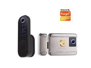 Smart Fingerprint Door Lock for Front Door Electronic Keyless Keypad Entry Door Lock with 6 Ways Unlock 110 Groups Fingerprint and 400 Groups Password Storage APP Control BT Safety Lock Smart Fingerprint Door Lock for Front Door Electronic Keyless Keypad Entry Door Lock with 6 Ways Unlock 110 Groups Fingerprint and 400 Groups Password Storage APP Control BT Safety Lock