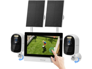 Solar Wireless Security Camera System, 4MP 2-Camera Kit with 7" Touchscreen Monitor, Motion Detection Auto Full-Screen Zoom, Color Night Vision, 5G/2.4G WiFi, Works with Alexa Solar Wireless Security Camera System, 4MP 2-Camera Kit with 7" Touchscreen Monitor, Motion Detection Auto Full-Screen Zoom, Color Night Vision, 5G/2.4G WiFi, Works with Alexa