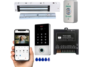 Smart Door Access Control System with Tuya APP Remote Video Intercom & Monitoring, Built-in Camera, 600lbs Magnetic Lock, IP68 Metal Keypad, Fingerprint/Password/ID Card Unlock Smart Door Access Control System with Tuya APP Remote Video Intercom & Monitoring, Built-in Camera, 600lbs Magnetic Lock, IP68 Metal Keypad, Fingerprint/Password/ID Card Unlock