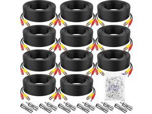 12 Pack 50 ft /15 M Video Power Cable, BNC Extension Security Camera Cable Wire for CCTV Surveillance DVR System, (Included 24 x BNC Connectors and 100 Pcs Wire Clips) 12 Pack 50 ft /15 M Video Power Cable, BNC Extension Security Camera Cable Wire for CCTV Surveillance DVR System, (Included 24 x BNC Connectors and 100 Pcs Wire Clips)