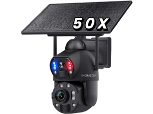 INQMEGA 4G LTE Cellular Solar Camera with Metal casing, 50X Optical Zoom, 12000mAh, 6W Solar Board, 6MP Dual Lenses Security Camera Outdoor Wireless Includes 4G Card INQMEGA 4G LTE Cellular Solar Camera with Metal casing, 50X Optical Zoom, 12000mAh, 6W Solar Board, 6MP Dual Lenses Security Camera Outdoor Wireless Includes 4G Card