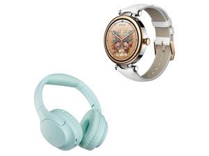 HA1 Bluetooth 5.4 Over Ear Headphones, 70H Playtime with Mic, Foldable Wireless Headset, S8 AMOLED Smart Watch for Women, 1.32" HD Color Screen, Health Tracker Ladies Watch HA1 Bluetooth 5.4 Over Ear Headphones, 70H Playtime with Mic, Foldable Wireless Headset, S8 AMOLED Smart Watch for Women, 1.32" HD Color Screen, Health Tracker Ladies Watch