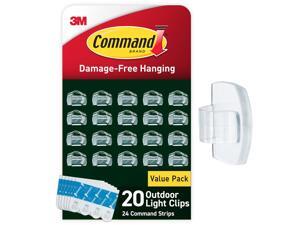 Outdoor Light Clips, Clear, 20 Clips, 24 Weather Resistant Strips Outdoor Light Clips, Clear, 20 Clips, 24 Weather Resistant Strips