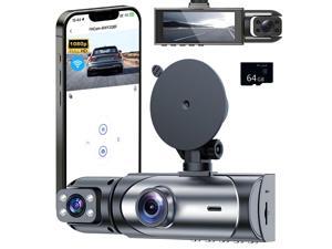 1080P Dash Cam Front Inside, Full HD Dual Dash Cam for Cars, WiFi Dash Camera, 3.16" Screen,Night Vision,G-Sensor, Loop Recording, APP Control, 170°Wide Angle, Include 64GB Card 1080P Dash Cam Front Inside, Full HD Dual Dash Cam for Cars, WiFi Dash Camera, 3.16" Screen,Night Vision,G-Sensor, Loop Recording, APP Control, 170°Wide Angle, Include 64GB Card