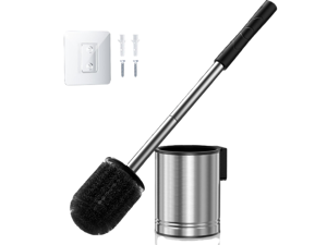 Toilet Bowl Brush Set: Compact Space-Saving Design with Hidden Holder for Small Bathrooms, Apartments & RVs - Bathroom Cleaning Accessories - Rustproof Toilet Scrubber Cleaner Kits Silver Toilet Bowl Brush Set: Compact Space-Saving Design with Hidden Holder for Small Bathrooms, Apartments & RVs - Bathroom Cleaning Accessories - Rustproof Toilet Scrubber Cleaner Kits Silver