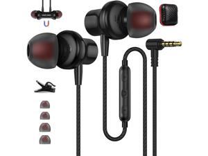 ASKUBSKU 3.5mm Headphones 5.9 ft Long Cord Wired Earbuds with Mic, Black ASKUBSKU 3.5mm Headphones 5.9 ft Long Cord Wired Earbuds with Mic, Black