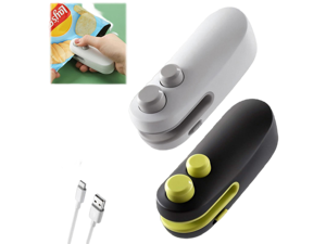 Mini Bag Sealer, 2026 2 in 1 Rechargeable Chip Bag Sealer with Cutter and Magnet, Portable Handheld USB C Heat Sealer Resealer Machine for Snack Plastic Bags Food Storage (White + Black) Mini Bag Sealer, 2026 2 in 1 Rechargeable Chip Bag Sealer with Cutter and Magnet, Portable Handheld USB C Heat Sealer Resealer Machine for Snack Plastic Bags Food Storage (White + Black)