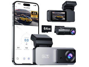 Dash Cam Front and Rear, 4K Front Dash Cam, 3K+1080P Dual Dash Camera for Cars, Built-in WiFi, Car Dashcams with Night Vision, Free 64GB Card, 24H Parking Mode, App Control, Silvery Dash Cam Front and Rear, 4K Front Dash Cam, 3K+1080P Dual Dash Camera for Cars, Built-in WiFi, Car Dashcams with Night Vision, Free 64GB Card, 24H Parking Mode, App Control, Silvery