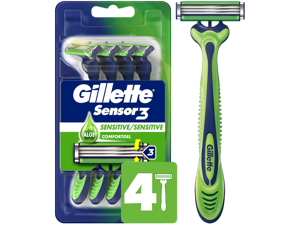 Sensor3 Sensitive Men's Disposable Razor, 4 Razors Sensor3 Sensitive Men's Disposable Razor, 4 Razors