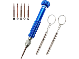 Eyeglass Repair Kit, 5-in-1 Multifunctional Precision Screwdriver Set (torxT5~T6,+1.5,-1.5,star0.8) with Mini Keychain Screwdriver for Glasses, Cellphone, Electronics, Watch, Laptop, Jewelry Eyeglass Repair Kit, 5-in-1 Multifunctional Precision Screwdriver Set (torxT5~T6,+1.5,-1.5,star0.8) with Mini Keychain Screwdriver for Glasses, Cellphone, Electronics, Watch, Laptop, Jewelry