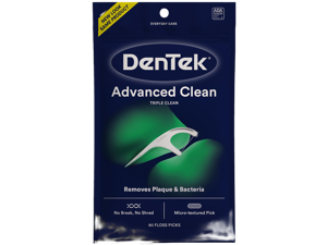 Advanced Clean Floss Picks with No Break & No Shred Dental Floss, Plaque Remover, 90 Count Advanced Clean Floss Picks with No Break & No Shred Dental Floss, Plaque Remover, 90 Count