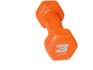CAP, 3lb Neoprene Dumbbell, Orange, Single CAP, 3lb Neoprene Dumbbell, Orange, Single