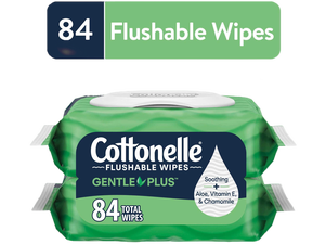 Cottonelle Gentle Plus Flushable Wet Wipes, 2 Flip-Top Packs Cottonelle Gentle Plus Flushable Wet Wipes, 2 Flip-Top Packs