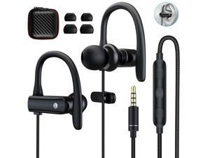ASKUBSKU Over Ear Wired Earbuds 3.5mm Headphones with Microphone Ear Hooks ASKUBSKU Over Ear Wired Earbuds 3.5mm Headphones with Microphone Ear Hooks