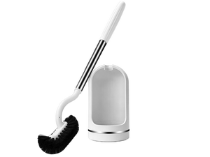 Toilet Brush and Holder Set, Deep Under-Rim Cleaning, Vented Holder | Curved Brush Head Reaches Hidden Under-Rim Stains, The Ventilated Holder Dries Quickly to Help Prevent Odors Toilet Brush and Holder Set, Deep Under-Rim Cleaning, Vented Holder | Curved Brush Head Reaches Hidden Under-Rim Stains, The Ventilated Holder Dries Quickly to Help Prevent Odors