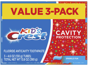 Kid's Cavity Protection Toothpaste, Crest Kids Toothpaste, For Children And Toddlers 2+, Sparkle Fun, 4.6 Oz (Pack of 3), Toothpaste For Kids, Packaging may vary Kid's Cavity Protection Toothpaste, Crest Kids Toothpaste, For Children And Toddlers 2+, Sparkle Fun, 4.6 Oz (Pack of 3), Toothpaste For Kids, Packaging may vary