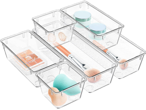 6 Pack Clear Drawer Organizer Set, Drawer Storage Trays, Storage Bins | Acrylic Drawer Storage Trays, Storage Bins for Makeup, Cosmetics, Jewelries, Utensils, Gadgets, Office 6 Pack Clear Drawer Organizer Set, Drawer Storage Trays, Storage Bins | Acrylic Drawer Storage Trays, Storage Bins for Makeup, Cosmetics, Jewelries, Utensils, Gadgets, Office