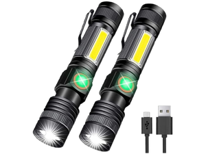 Flashlight USB Rechargeable, Magnetic LED Flashlight, Super Bright LED Tactical Flashlight with Cob Sidelight, Waterproof, Zoomable Best Small LED Flashlight for Camping, Emergency Flashlights Flashlight USB Rechargeable, Magnetic LED Flashlight, Super Bright LED Tactical Flashlight with Cob Sidelight, Waterproof, Zoomable Best Small LED Flashlight for Camping, Emergency Flashlights