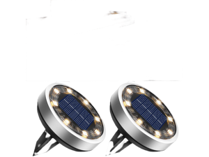 2 Pack Solar Lights Outdoor, 8 LED Solar Ground Lights IP65 Waterproof Flat Solar Disc Light, Pathway Lights for Garden Lawn Patio Yard Path Landscape, Warm White 2 Pack Solar Lights Outdoor, 8 LED Solar Ground Lights IP65 Waterproof Flat Solar Disc Light, Pathway Lights for Garden Lawn Patio Yard Path Landscape, Warm White