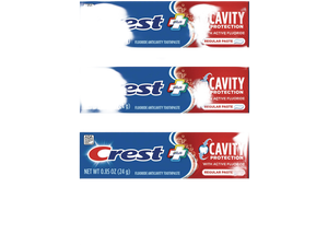 Cavity Protection Regular Toothpaste, Travel Size .85 oz. (24g) - Pack of 4 Cavity Protection Regular Toothpaste, Travel Size .85 oz. (24g) - Pack of 4