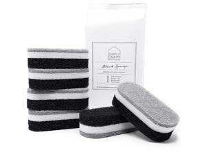 Kitchen Dish Cleaning Sponges - Pack of 6 | Non-Scratch & Fast-Drying | Reusable Scrubbers for Kitchen & Household Use | Stylish Black & White Design Kitchen Dish Cleaning Sponges - Pack of 6 | Non-Scratch & Fast-Drying | Reusable Scrubbers for Kitchen & Household Use | Stylish Black & White Design