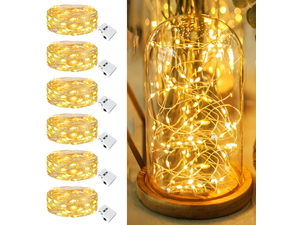 6 Pack Fairy Lights Battery Operated - 7ft 20 Led Twinkle Lights 3 Modes, Bulk Mini String Lights Waterproof for Mason Jars Vases DIY Party Wedding Fathers Day Decoration -Warm White 6 Pack Fairy Lights Battery Operated - 7ft 20 Led Twinkle Lights 3 Modes, Bulk Mini String Lights Waterproof for Mason Jars Vases DIY Party Wedding Fathers Day Decoration -Warm White