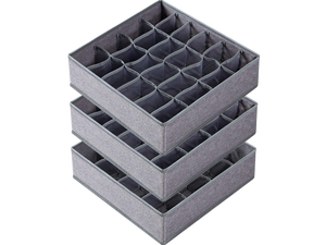 Ankei 1 Pack Sock Underwear Drawer Organizer Dividers, 24 Cell Fabric Foldable Dresser Organizer for Closet Organizers and Storage Boxes for Organizing Socks, Underwear, Gray Ankei 1 Pack Sock Underwear Drawer Organizer Dividers, 24 Cell Fabric Foldable Dresser Organizer for Closet Organizers and Storage Boxes for Organizing Socks, Underwear, Gray