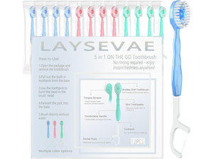 12 Pack 5 in 1 Disposable Mini Toothbrushes with Toothpaste, Floss, Pick & Tongue Scraper, Individually Wrapped, Portable Toothbrush Travel Set for Kids Adults, Mixed Flavor (Mixed Flavor) 12 Pack 5 in 1 Disposable Mini Toothbrushes with Toothpaste, Floss, Pick & Tongue Scraper, Individually Wrapped, Portable Toothbrush Travel Set for Kids Adults, Mixed Flavor (Mixed Flavor)