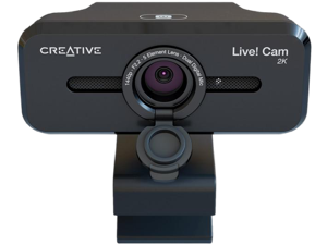 Creative Live! Cam Sync V3 2K QHD USB Webcam with 4X Digital Zoom (4 Zoom Modes from Wide Angle to Narrow Portrait View), Privacy Lens, 2 Mics, for PC and Mac - 2560 x 1440 Video - CMOS Sensor - 4x Di