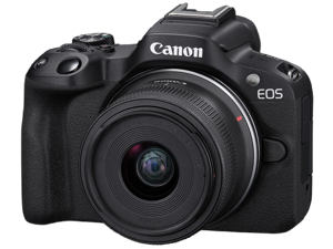 Canon EOS R50 Mirrorless Camera with RF-S 18-45mm f/4.5-6.3 IS STM Lens, Black