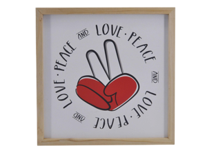 Wooden Love Peace Finger Sign Decorative Wall Art