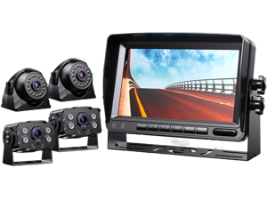 eRapta HD 1080p Backup Camera System Kit, 7-inch Reversing Monitor with Quad Split Recording IP69 Waterproof, Rear View Side View Cameras, Backup Camera for RV Truck/Trailer/Tractor/Box/Camper Y0202 eRapta HD 1080p Backup Camera System Kit, 7-inch Reversing Monitor with Quad Split Recording IP69 Waterproof, Rear View Side View Cameras, Backup Camera for RV Truck/Trailer/Tractor/Box/Camper Y0202