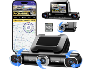 AZDOME 360° 4 Channel Dash Cam, Built-in 128GB eMMC, 2K+1080P*3 Dashcam Front and Rear Inside Left Right, Voice Control, 5G WiFi Dash Camera for Cars with 4 Adjustable Lenses, IR Night Vision, M660 AZDOME 360° 4 Channel Dash Cam, Built-in 128GB eMMC, 2K+1080P*3 Dashcam Front and Rear Inside Left Right, Voice Control, 5G WiFi Dash Camera for Cars with 4 Adjustable Lenses, IR Night Vision, M660