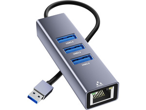 USB to Ethernet Adapter, 4 in 1 Gigabit LAN Network Adapter with 3 x Type-A3.0, USB Hub with Ethernet, RJ45 to Type-A Cable for Laptop, Compatible with Windows, Mac OS, Linux, Surface and More USB to Ethernet Adapter, 4 in 1 Gigabit LAN Network Adapter with 3 x Type-A3.0, USB Hub with Ethernet, RJ45 to Type-A Cable for Laptop, Compatible with Windows, Mac OS, Linux, Surface and More