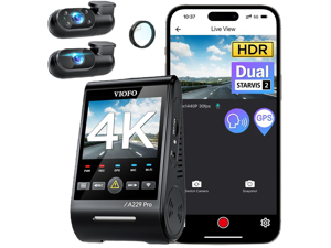 VIOFO A229 Pro 3 Channel 4K HDR Dash Cam, Dual STARVIS 2 Sensors IMX678 & IMX675, 4K+2K+1080P Front Inside and Rear Triple Car Camera, 5GHz WiFi GPS, Voice Control, 24H Parking Mode VIOFO A229 Pro 3 Channel 4K HDR Dash Cam, Dual STARVIS 2 Sensors IMX678 & IMX675, 4K+2K+1080P Front Inside and Rear Triple Car Camera, 5GHz WiFi GPS, Voice Control, 24H Parking Mode