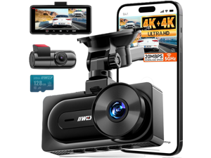 IIWEY 4K+4K Dash Cam Front and Rear, Dual STARVIS Sensor, 5G WiFi-6 (up to 20MB/s) with App, 128G SD Card Included, GPS, Dash Camera for Cars with 24/7 Parking Mode, 3.18 Inch IPS, 170° Wide Angle IIWEY 4K+4K Dash Cam Front and Rear, Dual STARVIS Sensor, 5G WiFi-6 (up to 20MB/s) with App, 128G SD Card Included, GPS, Dash Camera for Cars with 24/7 Parking Mode, 3.18 Inch IPS, 170° Wide Angle