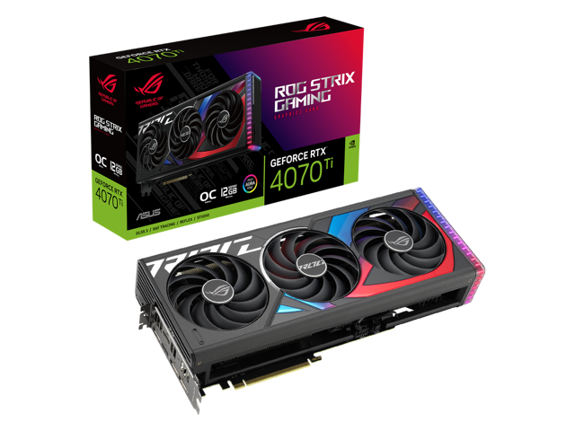 ASUS ROG Strix NVIDIA GeForce RTX 4070 Ti OC Edition Gaming Graphics Card (PCIe 4.0, 12GB GDDR6X, HDMI 2.1a, DisplayPort 1.4a) ROG-STRIX-RTX4070TI-O12G-GAMING